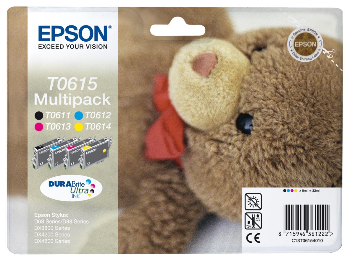 Ink Cartridge - T0615 Teddybear - 4x8ml - Yellow / Cyan / Magenta / Black