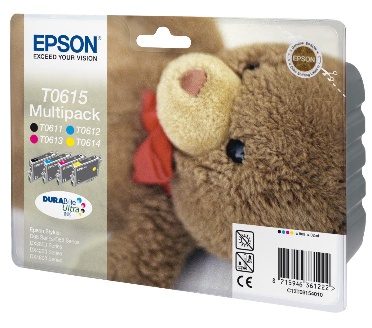 Ink Cartridge - T0615 Teddybear - 4x8ml - Yellow / Cyan / Magenta / Black