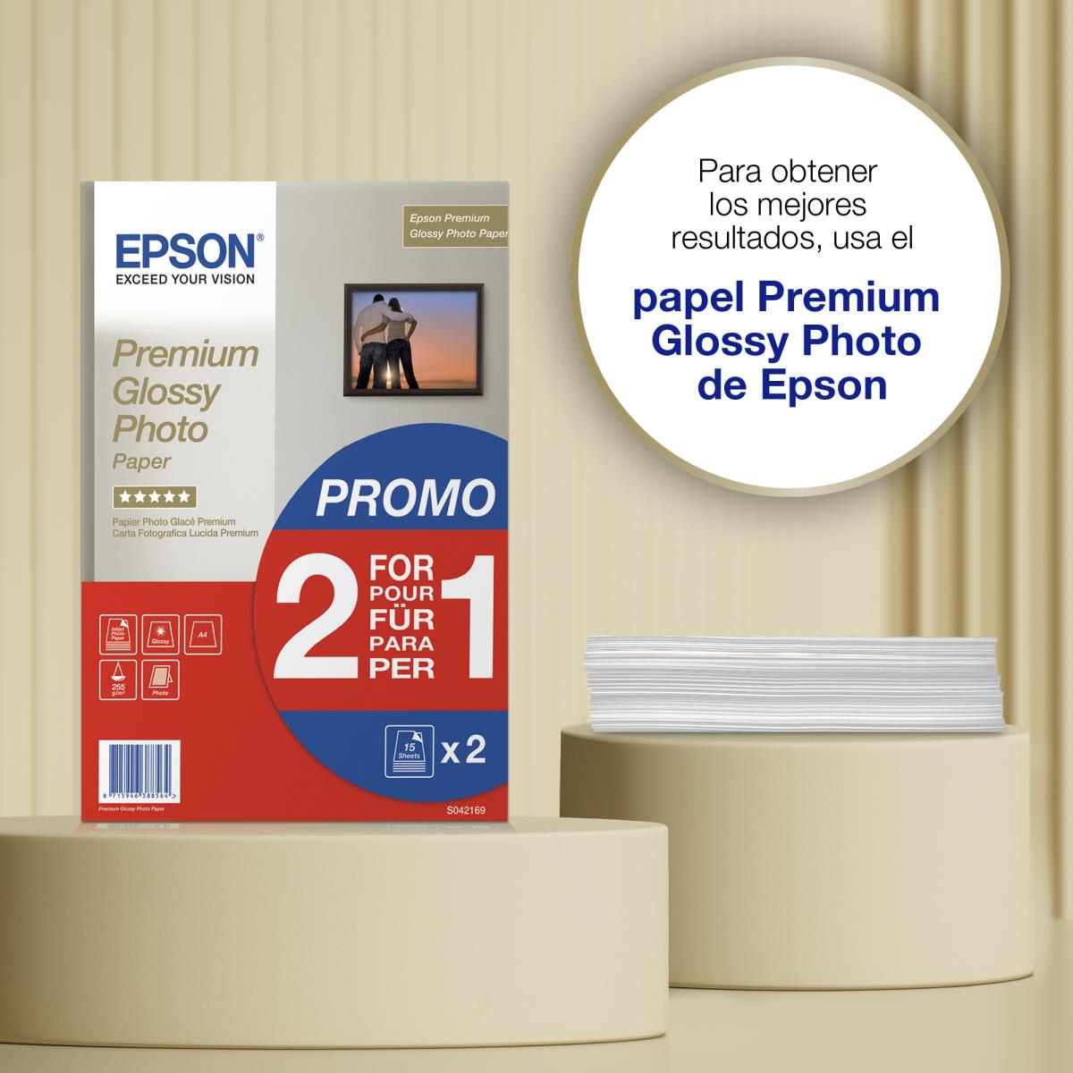 Premium Glossy Photo Paper A4 2x15-sheet (c13s042169)