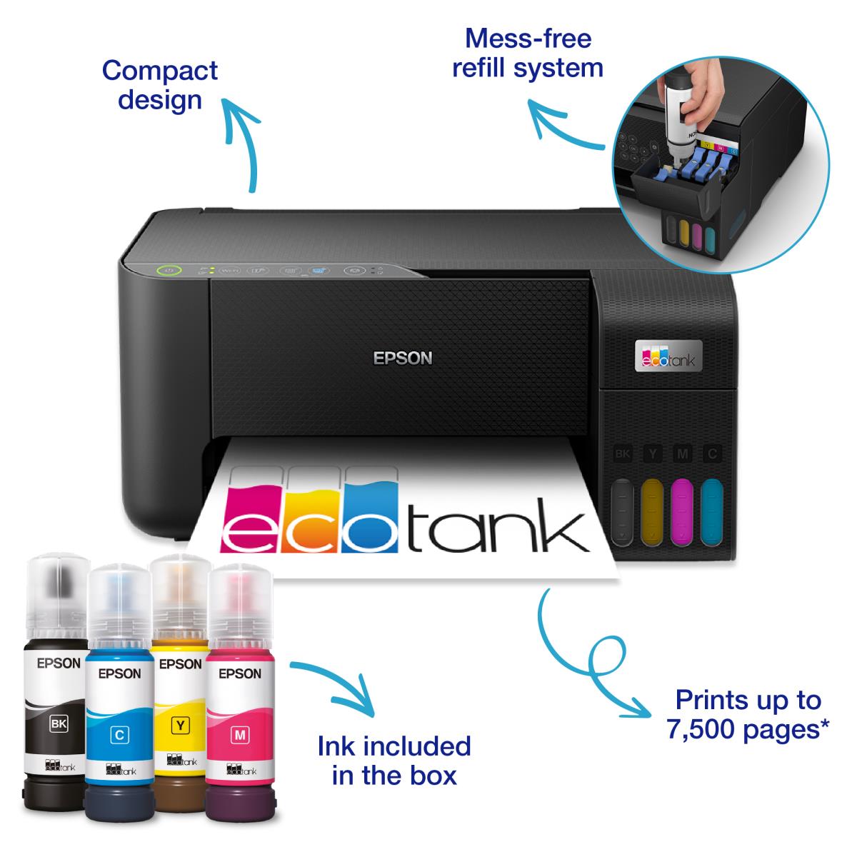 Ecotank Et-2862 - Multifunction Printer - Inkjet - A4 - Wi-Fi/ USB
