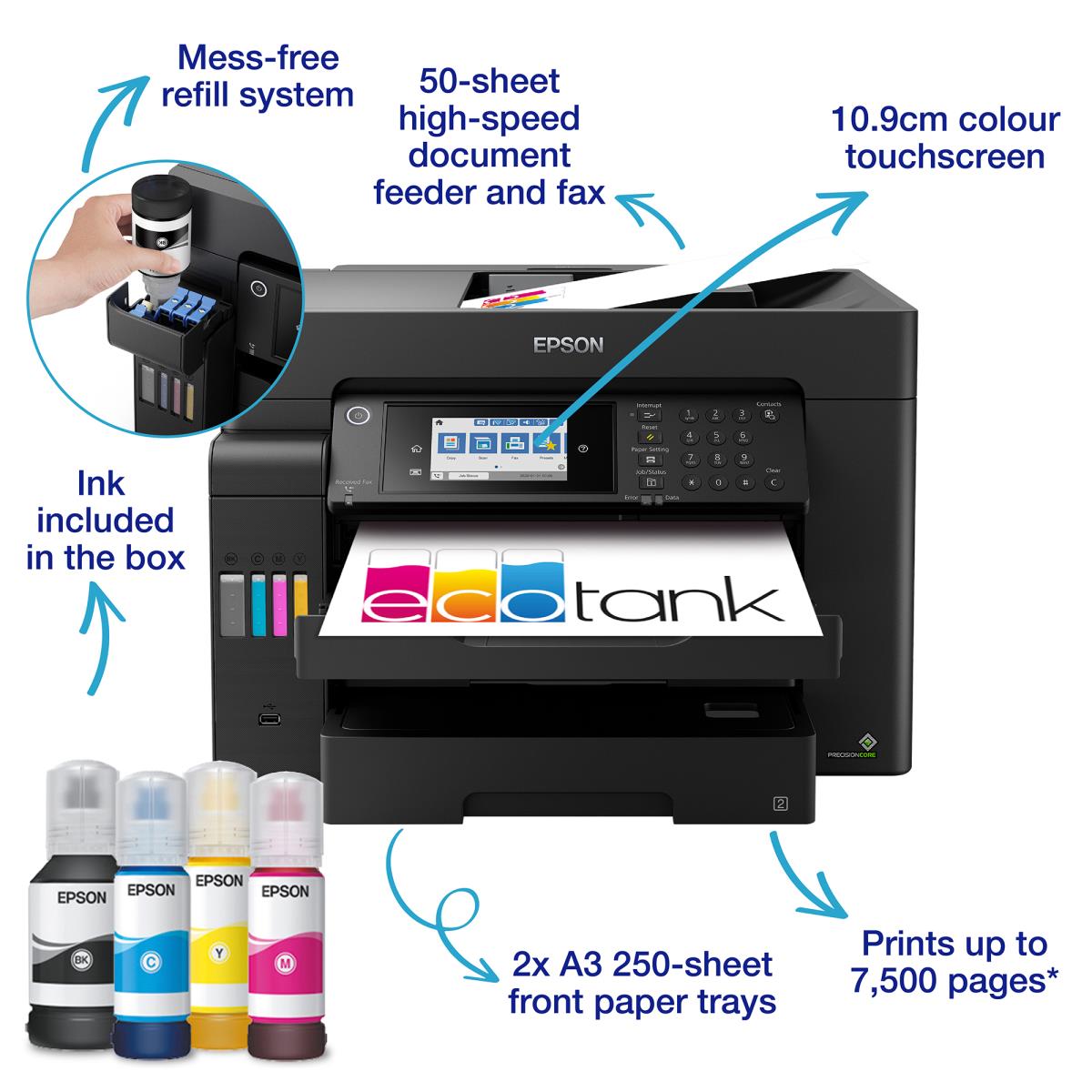Ecotank Pro Et-16605 - Color Multifunction Printer - Inkjet - A3 - USB / Ethernet / Wi-Fi