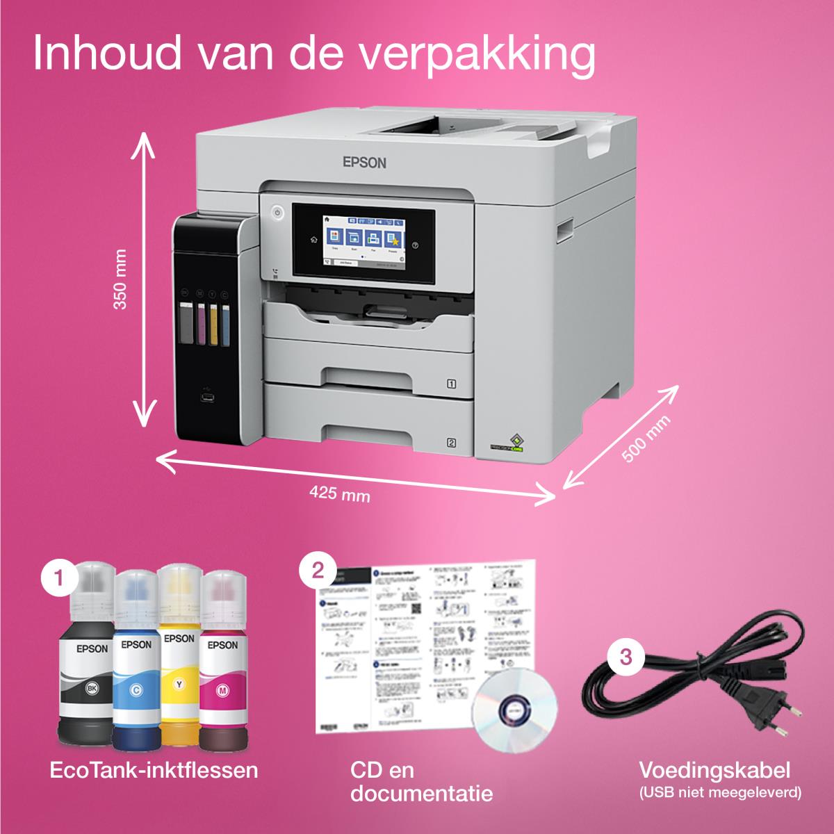 Ecotank Pro Et-5885 - Multifunction Printer - Inkjet - A4 - USB / Ethernet / Wi-Fi