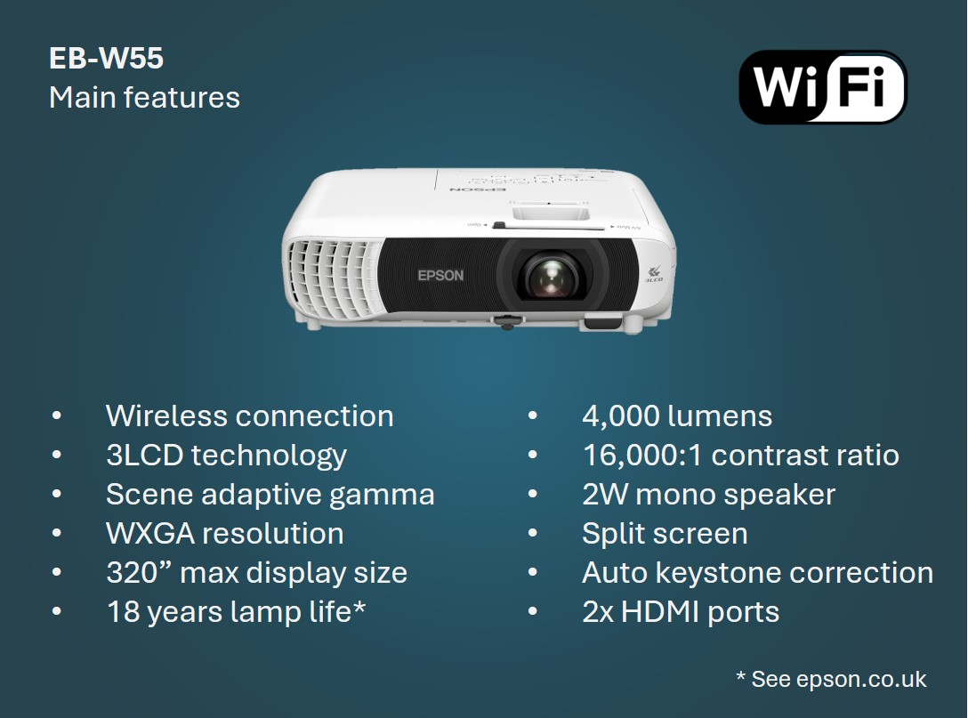 Eb-w55 - Projector - LCD - 4000 Lm - Wxga