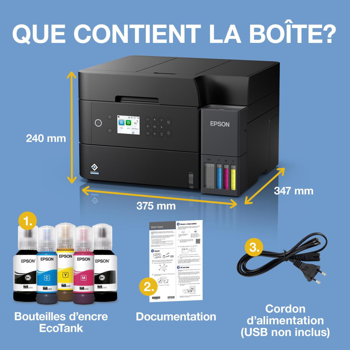 Ecotank Et-3950 - Color Multifunction Printer - Inkjet - A4 - USB/ Wi-Fi Black