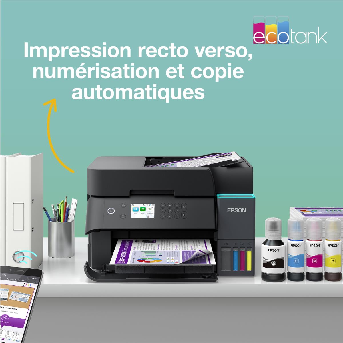 Ecotank Et-3950 - Color Multifunction Printer - Inkjet - A4 - USB/ Wi-Fi Black