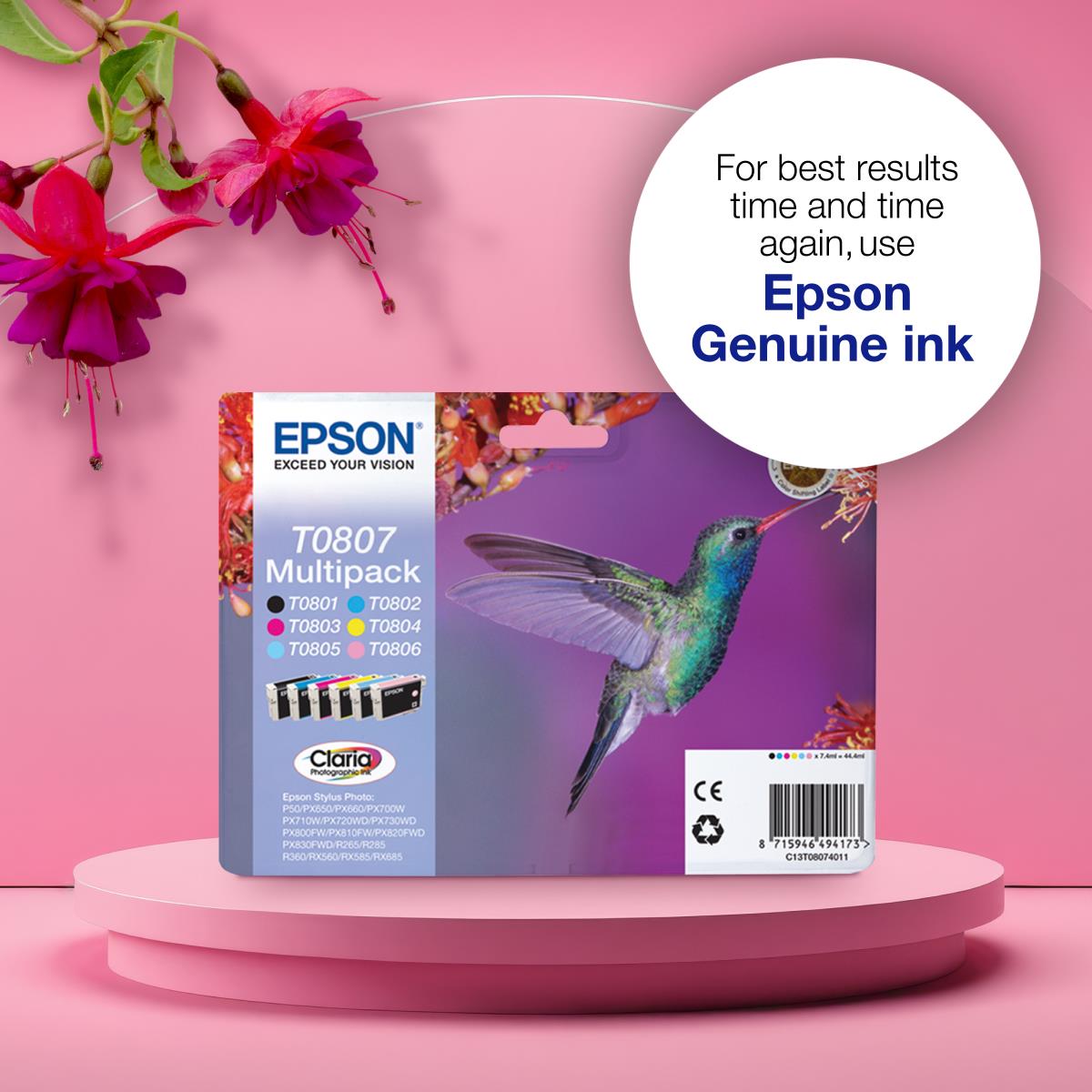 Ink Cartridge - T0801 Hummingbird - 7.4ml - Black Sec