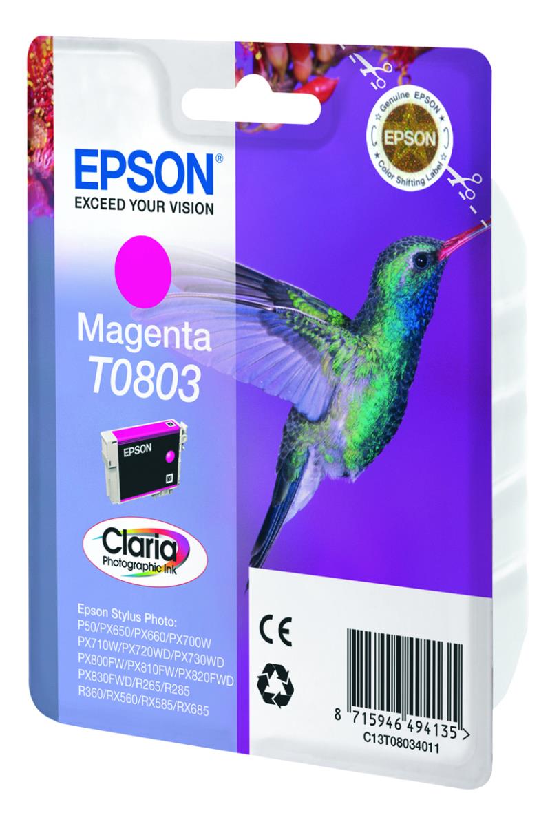 Ink Cartridge - T0803 Hummingbird - 7.4ml - Magenta