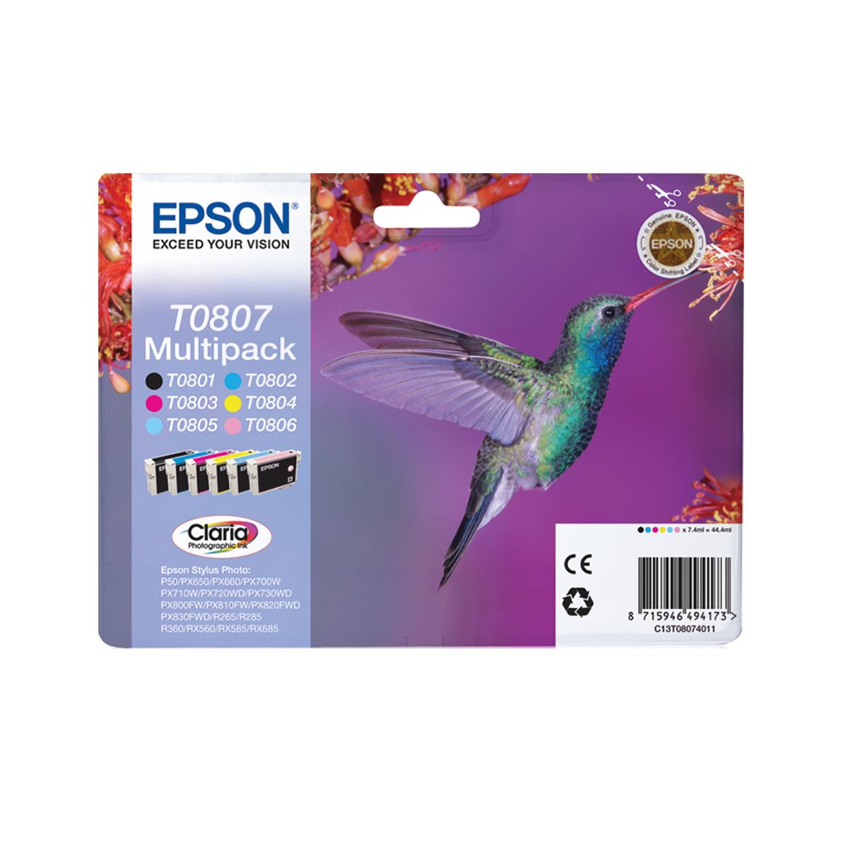 Ink Cartridge - T0805 Hummingbird - 7.4ml - Light Cyan