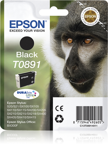 Ink Cartridge - T0891 Monkey - 5.8ml - Black Sec