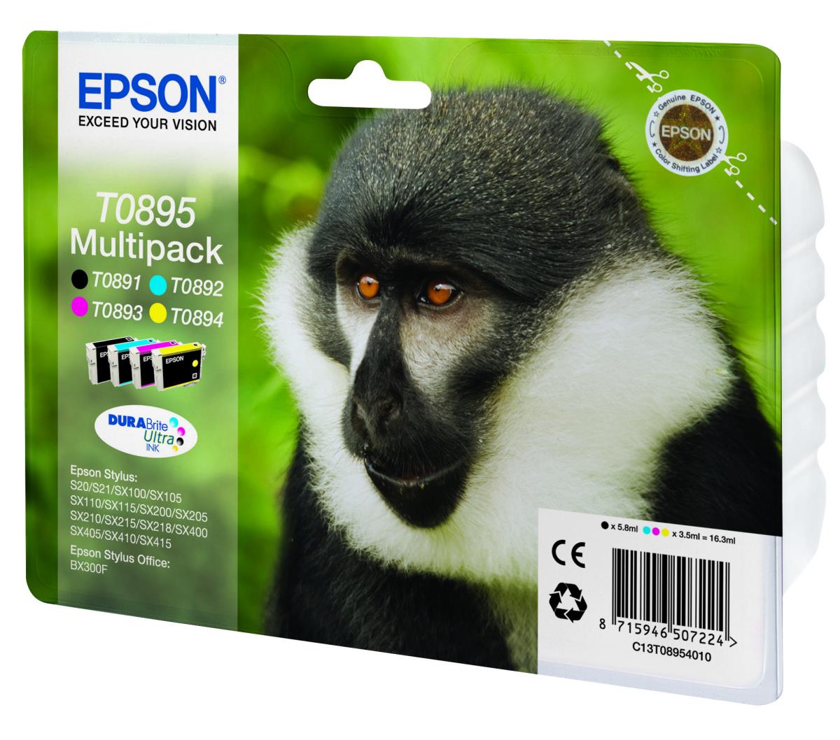 Ink Cartridge - T0895 - Black/ Yellow/ Cyan/ Magenta