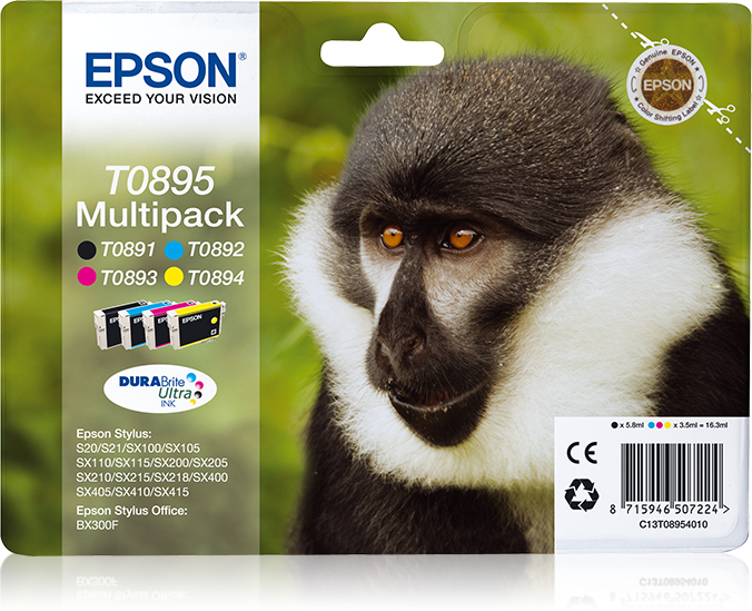 Ink Cartridge - T0895 - Black/ Yellow/ Cyan/ Magenta