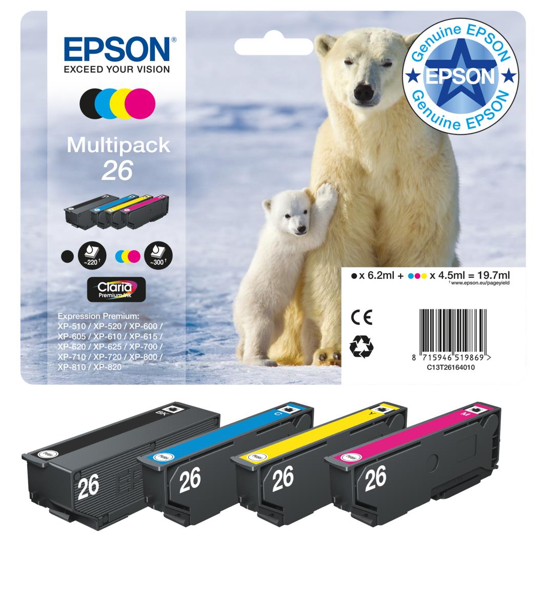 Ink Cartridge - 26 Polar Bear - C/m/y/k