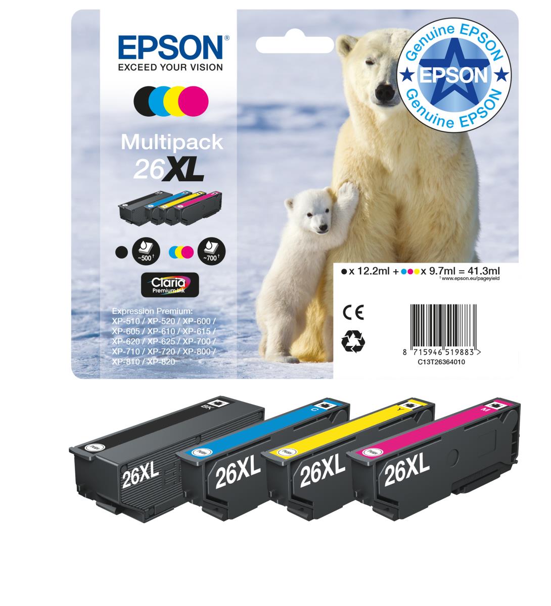 Ink Cartridge - 26xl Polar Bear - 41.3ml