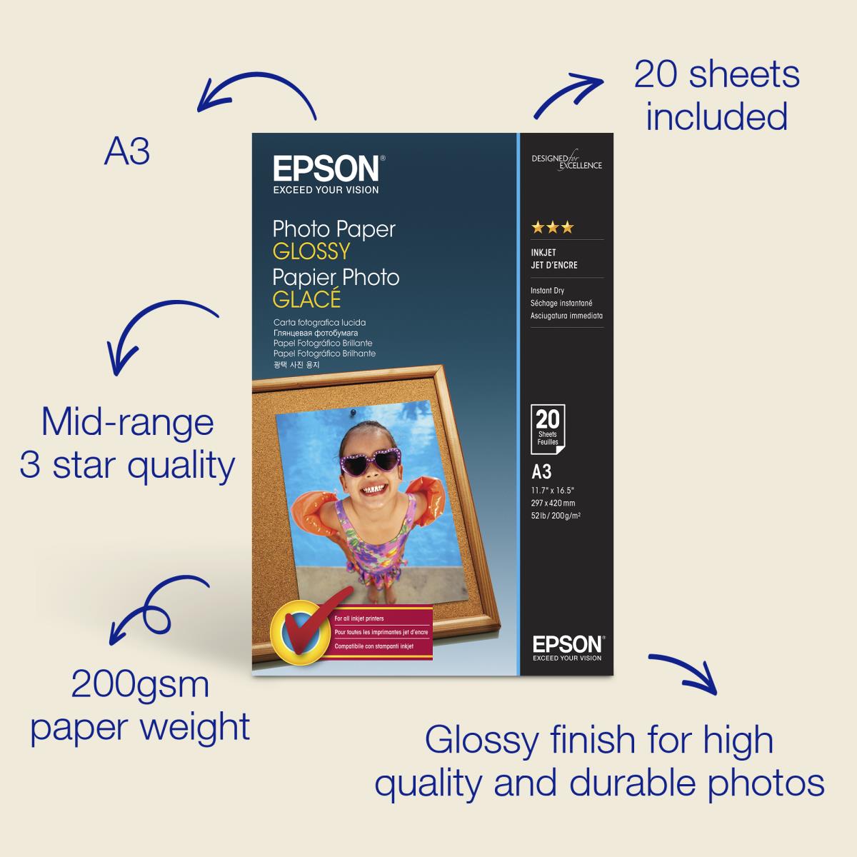 Photo Paper Glossy A3 20 Sheets
