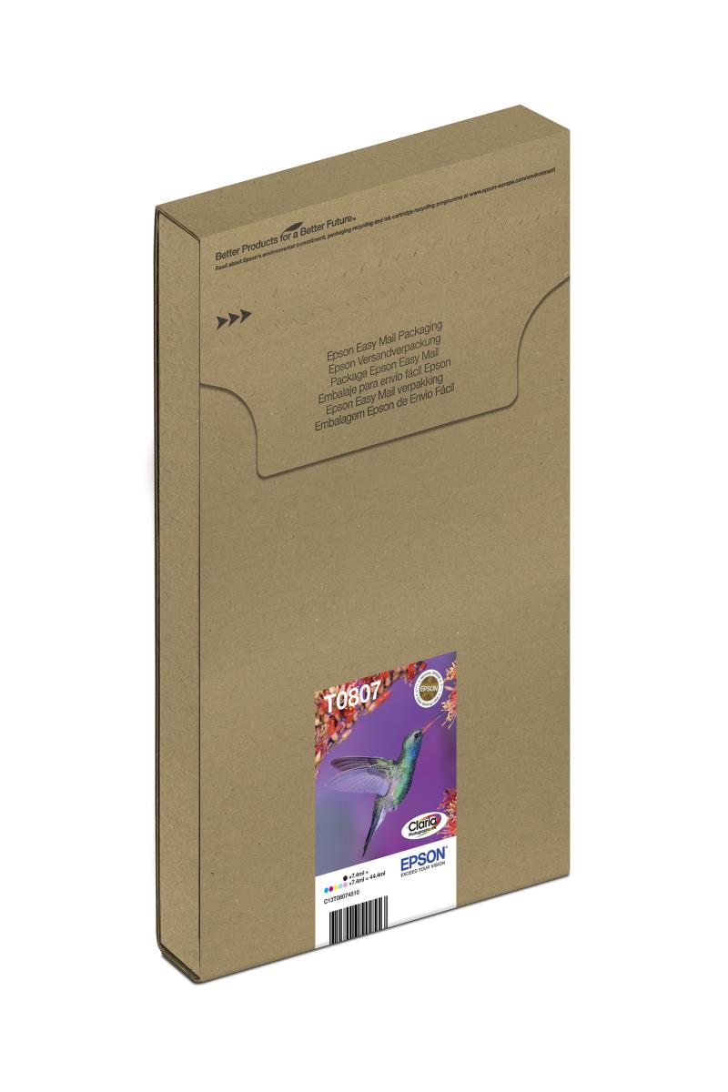 Ink Cartridge - T0807 Hummingbird - 44.4ml - Black/ Yellow/ Cyan/ Magenta/ Light Magenta/ Light Cyan