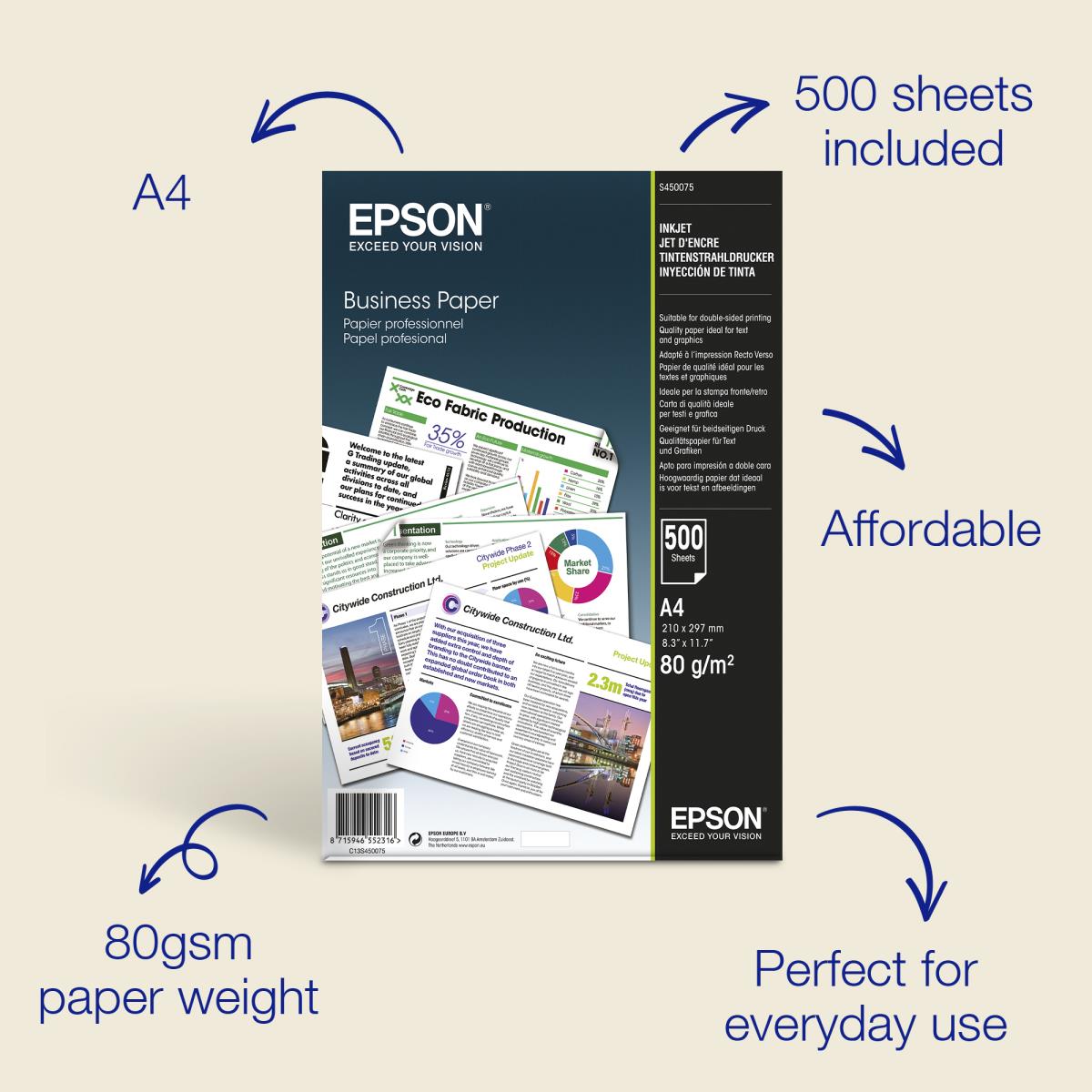 Business Paper Plain A4 (210 X 297 Mm) 80 G/m2 - 500 Sheets