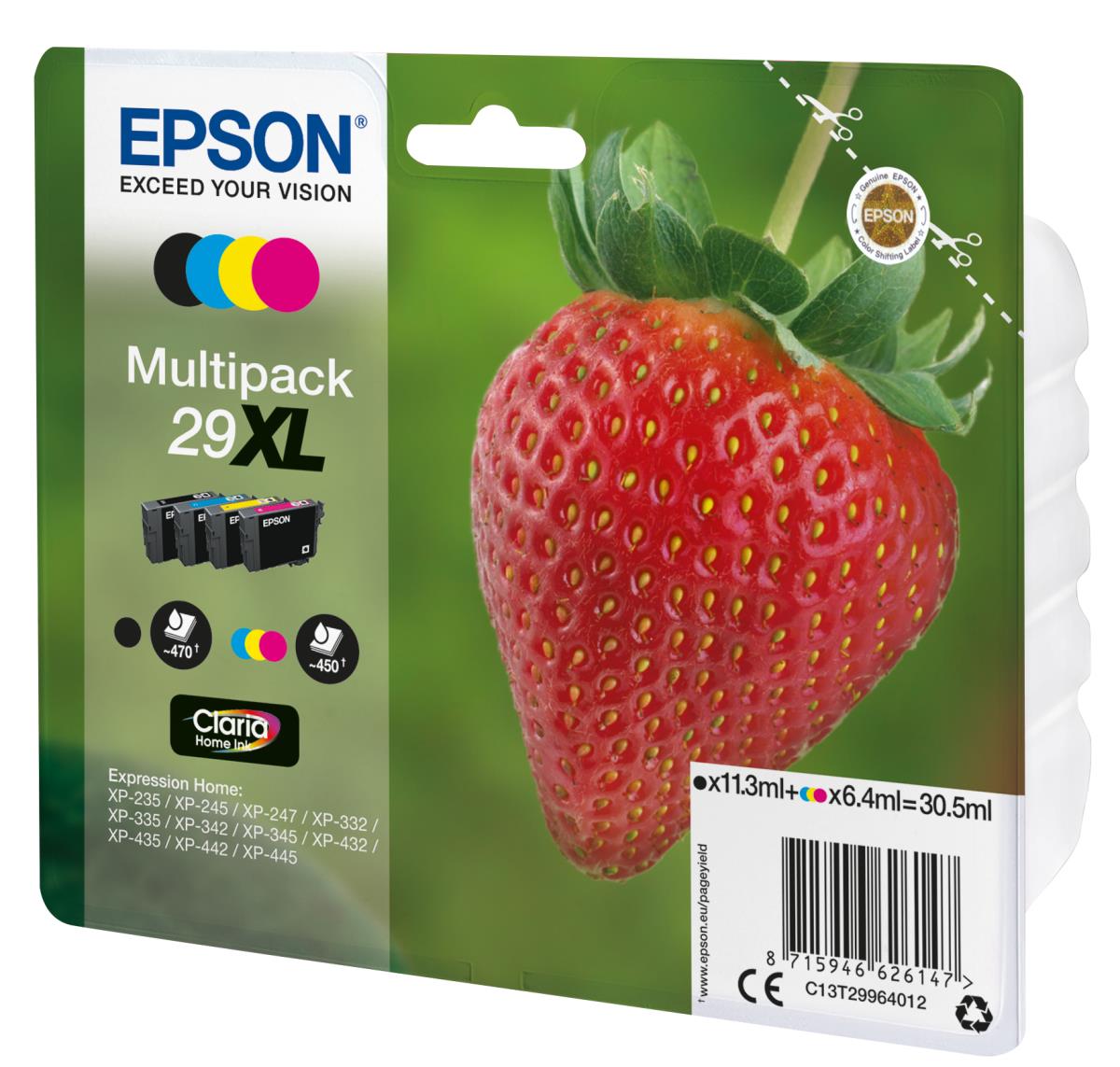 Ink Cartridge - 29xl Strawberry - Magenta/ Cyan / Black/ Yellow