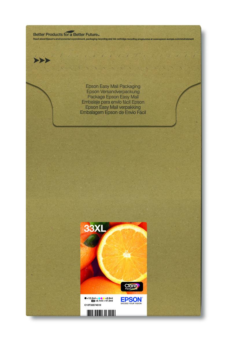 Ink Cartridge - 33xl Oranges - 8.9ml Cyan / Magenta / Yeloow / Photo Black - 12.2ml Black