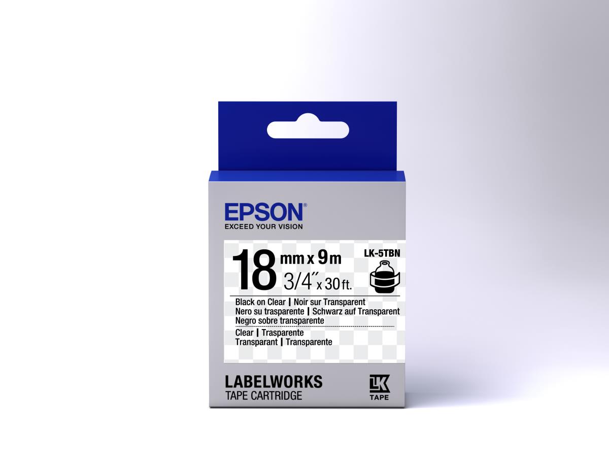 Label Cartridge Transparent Lk-5tbn Black/transparent 18mm (9m)