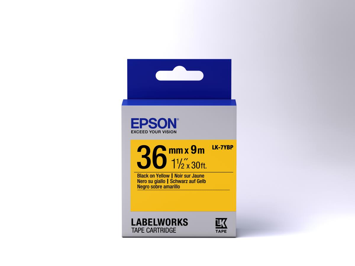 Label Cartridge Pastel Lk-7ybp Black/yellow 36mm (9m)
