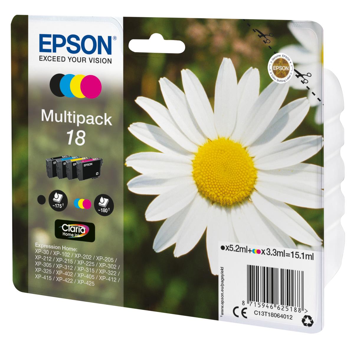 Ink Cartridge - 18 Daisy - 3.3ml - Black/ Cyan/ Magenta/ Yellow