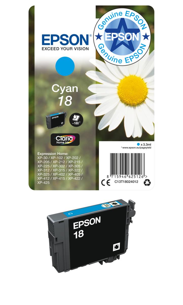 Ink Cartridge - 18 Daisy - 3.3ml - Black/ Cyan/ Yellow/ Magenta