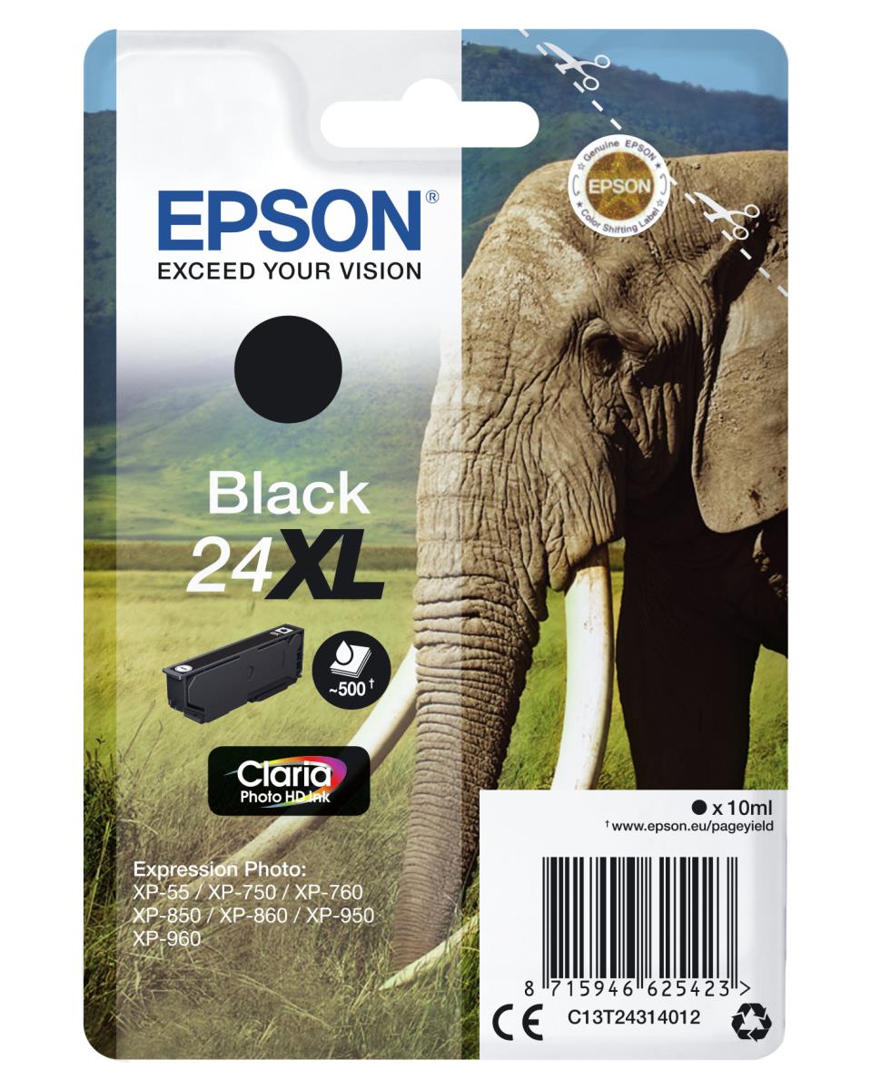 Ink Cartridge - 24xl Elephant 8.7ml - Black Rf/am Tags