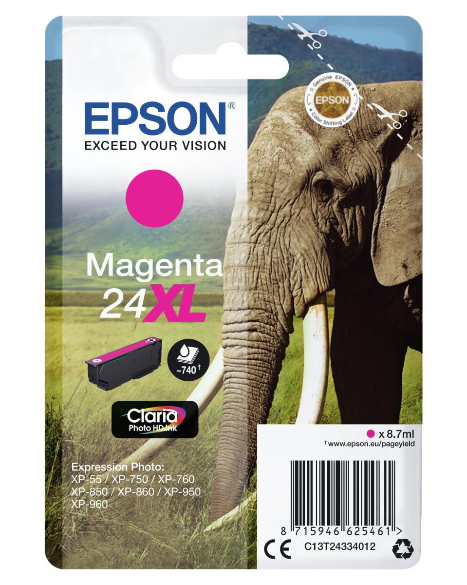 Ink Cartridge - 24xl Elephant - 8.7ml - Magenta Sec