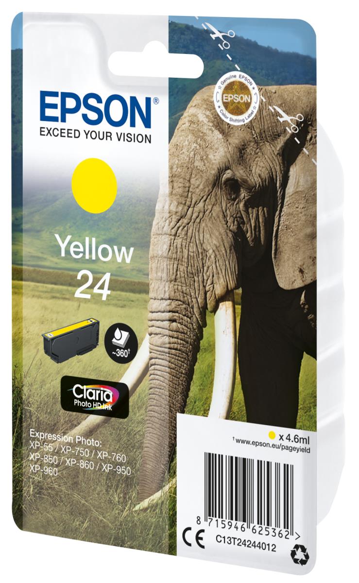 Ink Cartridge - 24 Elephant - 4.6ml - Yellow 24 Rf/am Tags