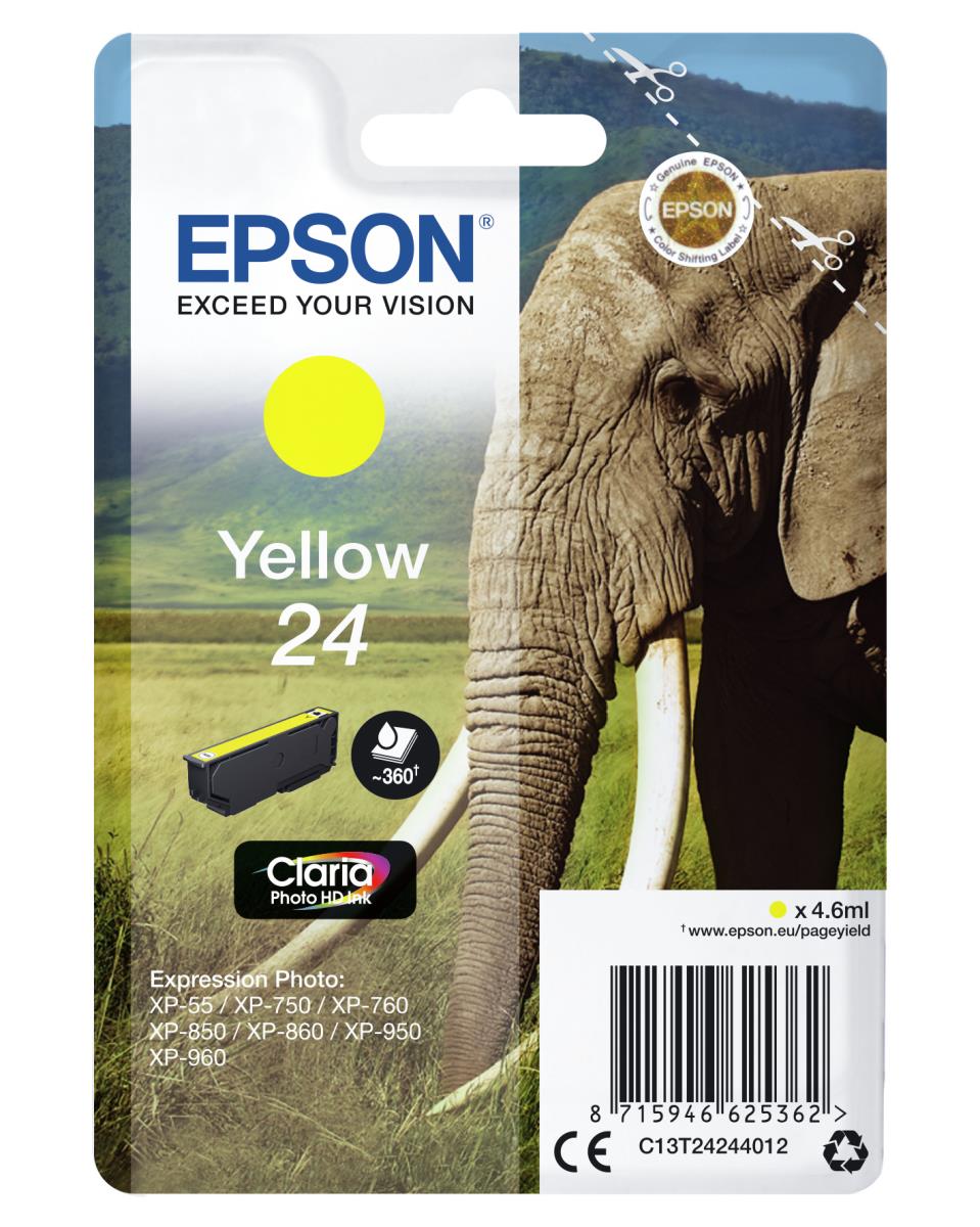 Ink Cartridge - 24 Elephant - 4.6ml - Yellow 24 Rf/am Tags