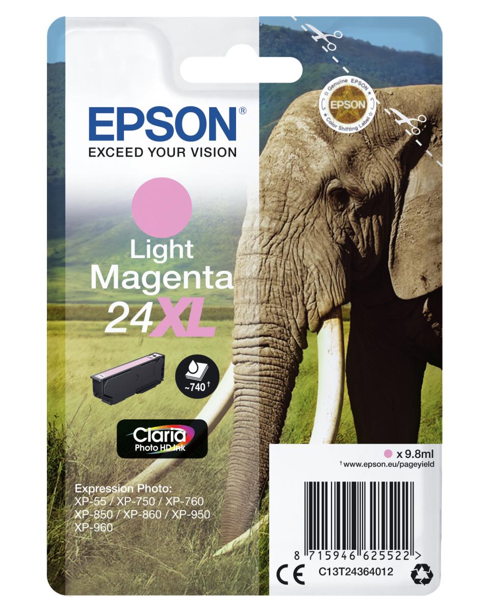 Ink Cartridge - 24xl Elephant - 9.8 Ml - L. Magenta Sec