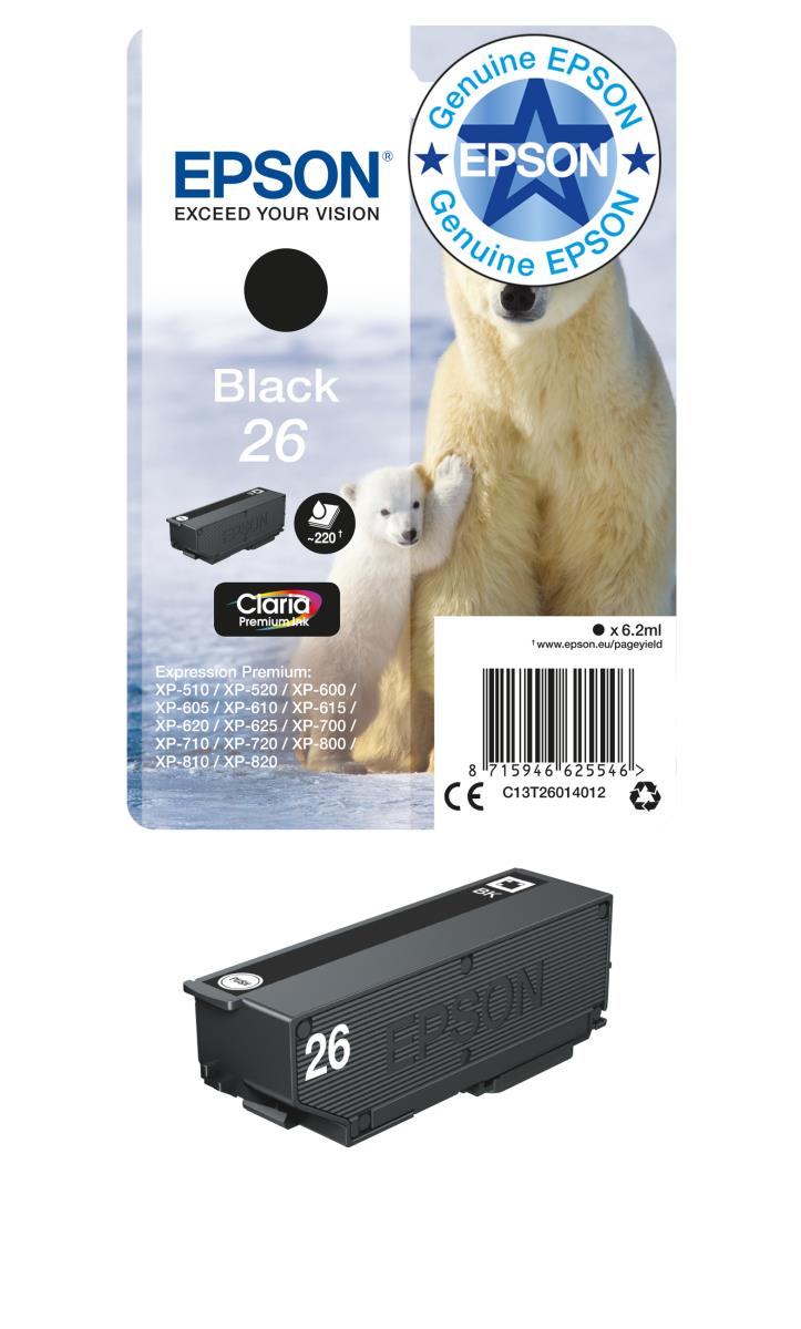 Ink Cartridge - 26 Polar Bear - 6.2ml - Black