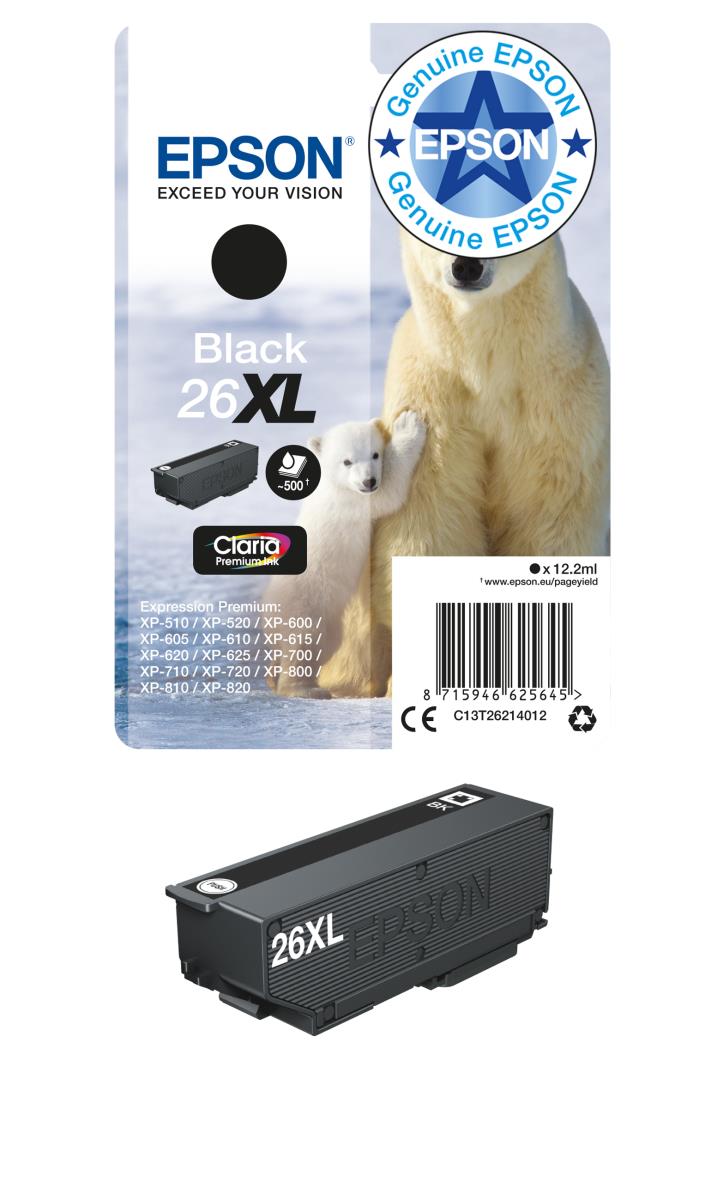 Ink Cartridge - 26xl Polar Bear - 12.2ml - Black