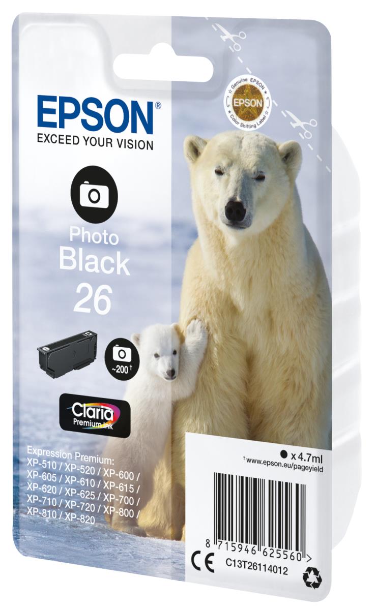 Ink Cartridge - 26 Claria - 4.7ml - Black
