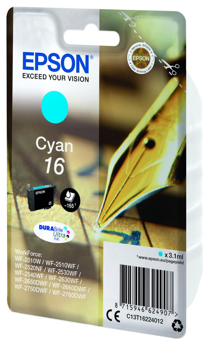 Ink Cartridge - 16 Durabrite - 3.1ml - Cyan Rf/am Tags