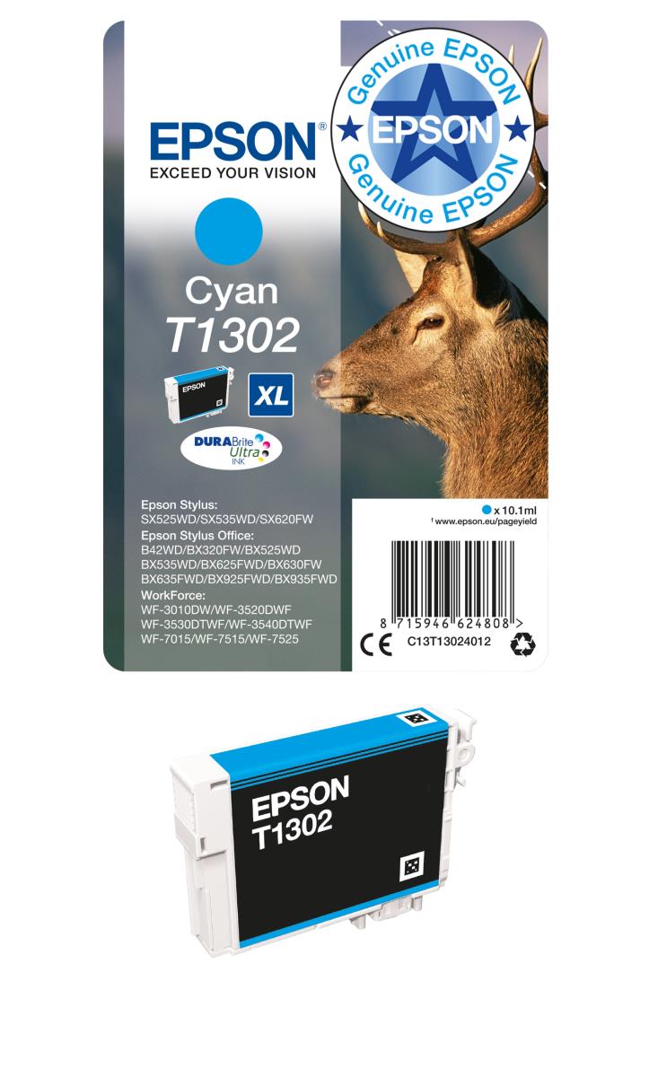 Ink Cartridge - T1302 Stag Xl - 10.1ml - Cyan