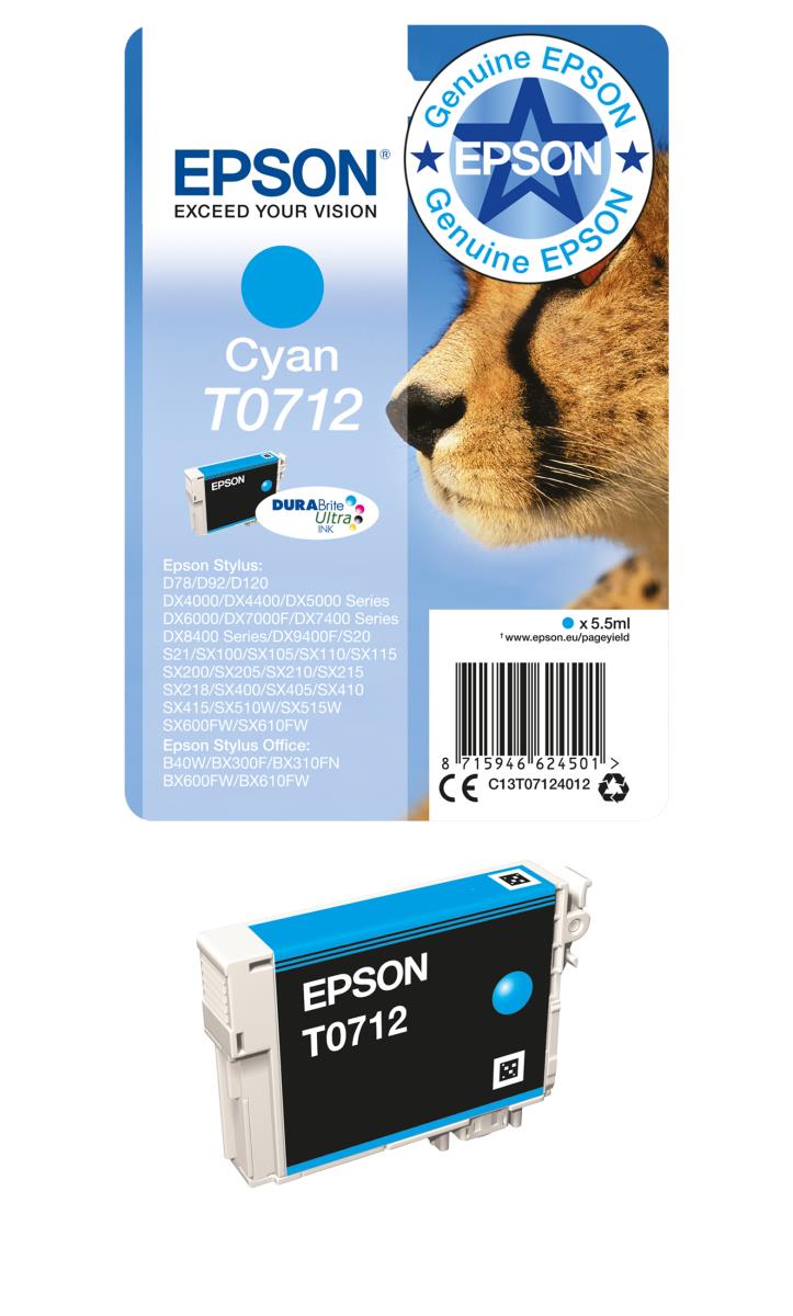 Ink Cartridge - T0712 - 5.5ml - Cyan