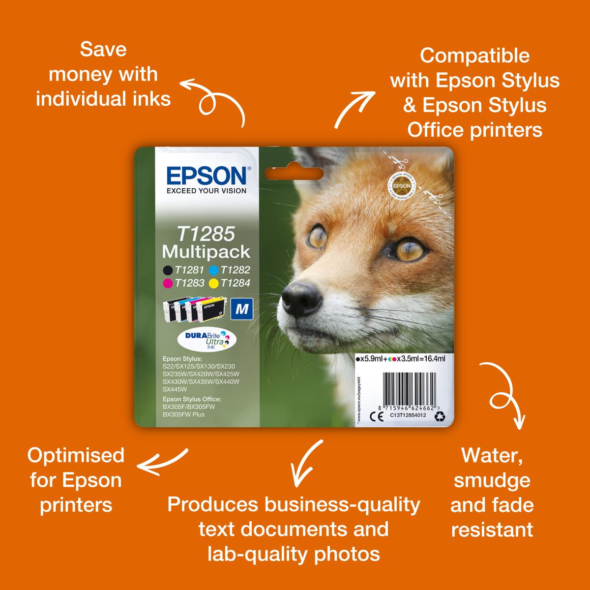 Ink Cartridge - T1284 Fox - 3.5ml - Yellow
