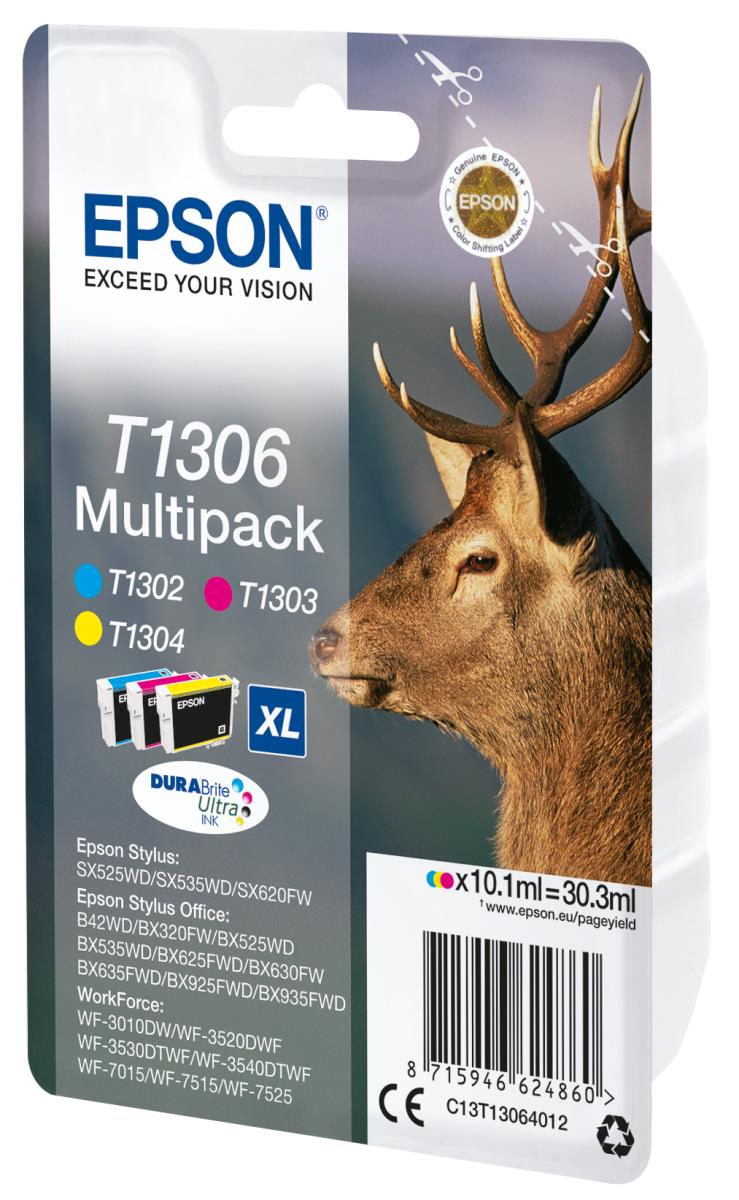 Ink Cartridge  - T1306 Stag Xl - 10.1ml - Cyen/ Magenta/ Yeloow
