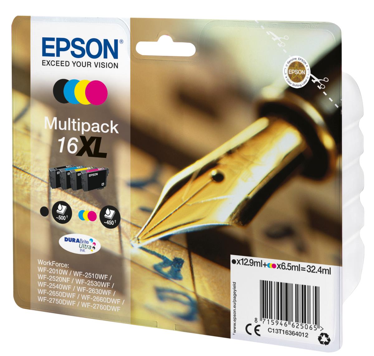 Ink Cartridge - 16xl - 32.4ml - Black/ Yellow/ Cyan/ Magenta Rf/am