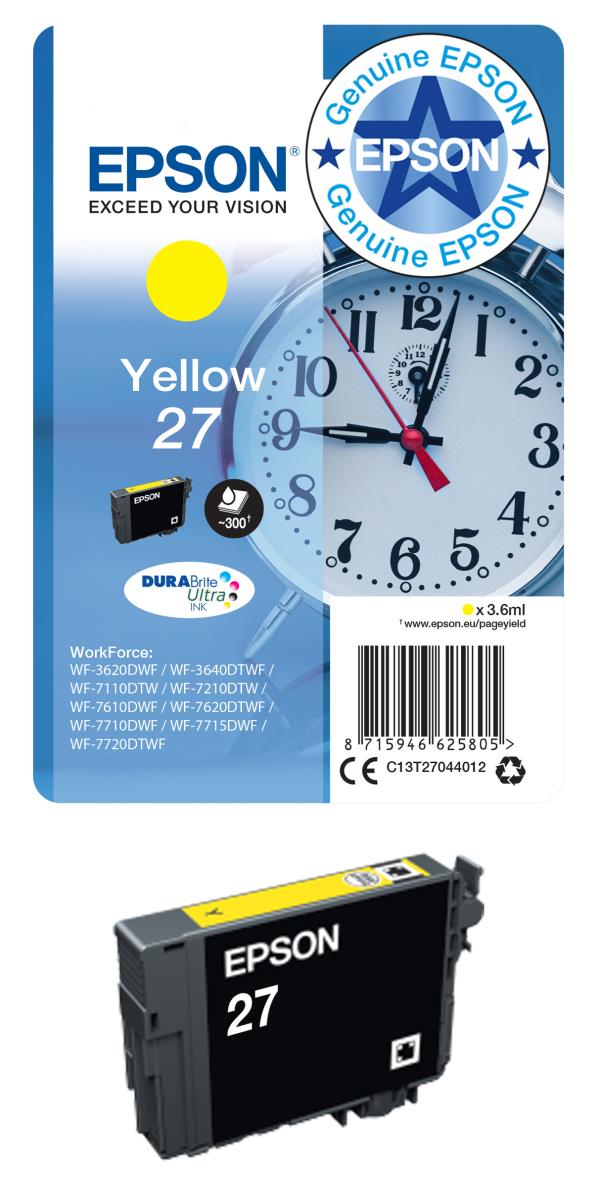 Ink Cartridge -  27 Alarm Clock - 3.6ml - Yellow