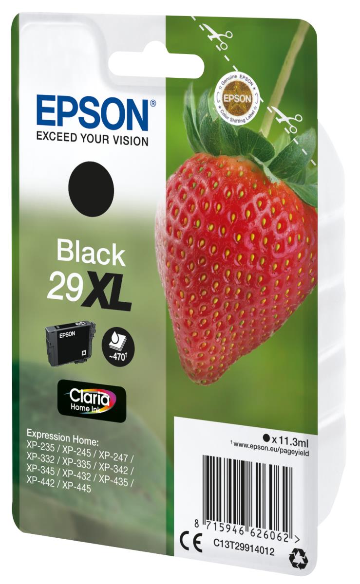 Ink Cartridge - 29xl Strawberry - 11.3ml - Black Sec