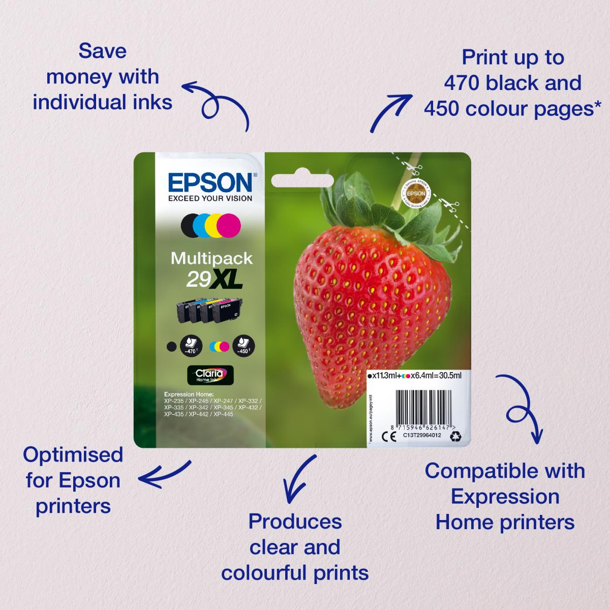 Ink Cartridge - 29 Strawberry - 3.2ml - Cyan Sec