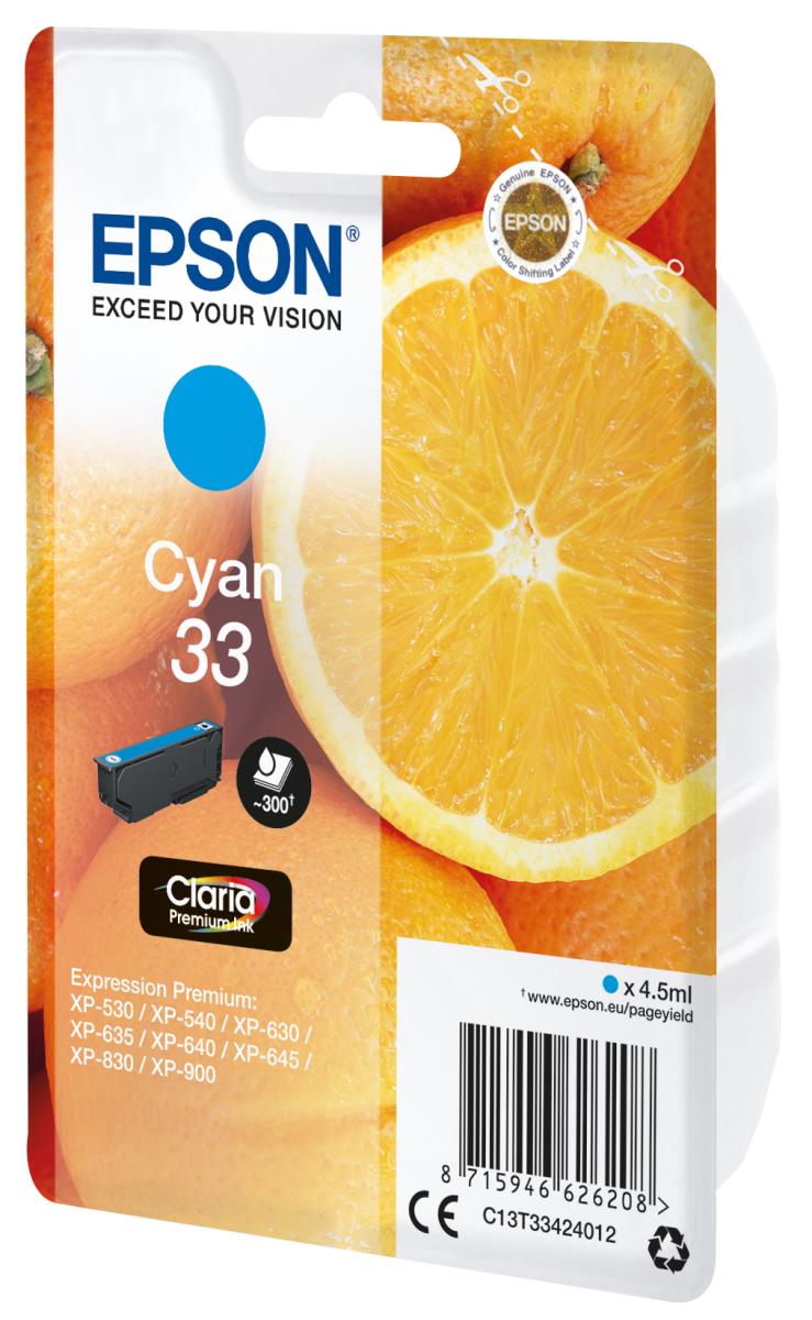 Ink Cartridge - 33 Oranges - 4.5ml - Cyan Sec