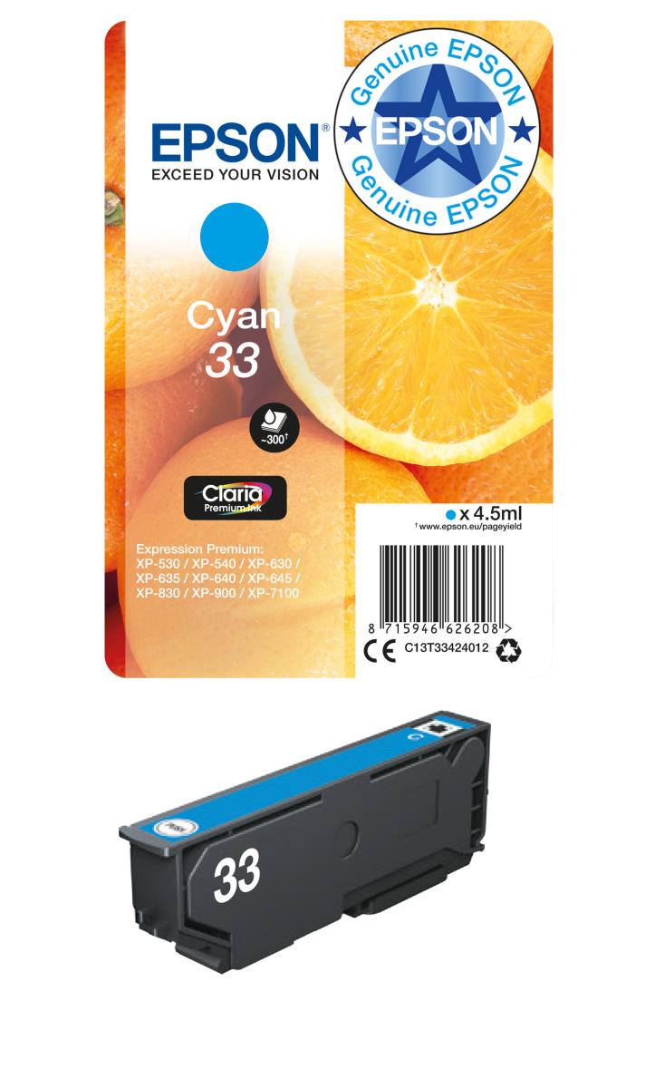 Ink Cartridge - 33 Oranges - 4.5ml - Cyan Sec