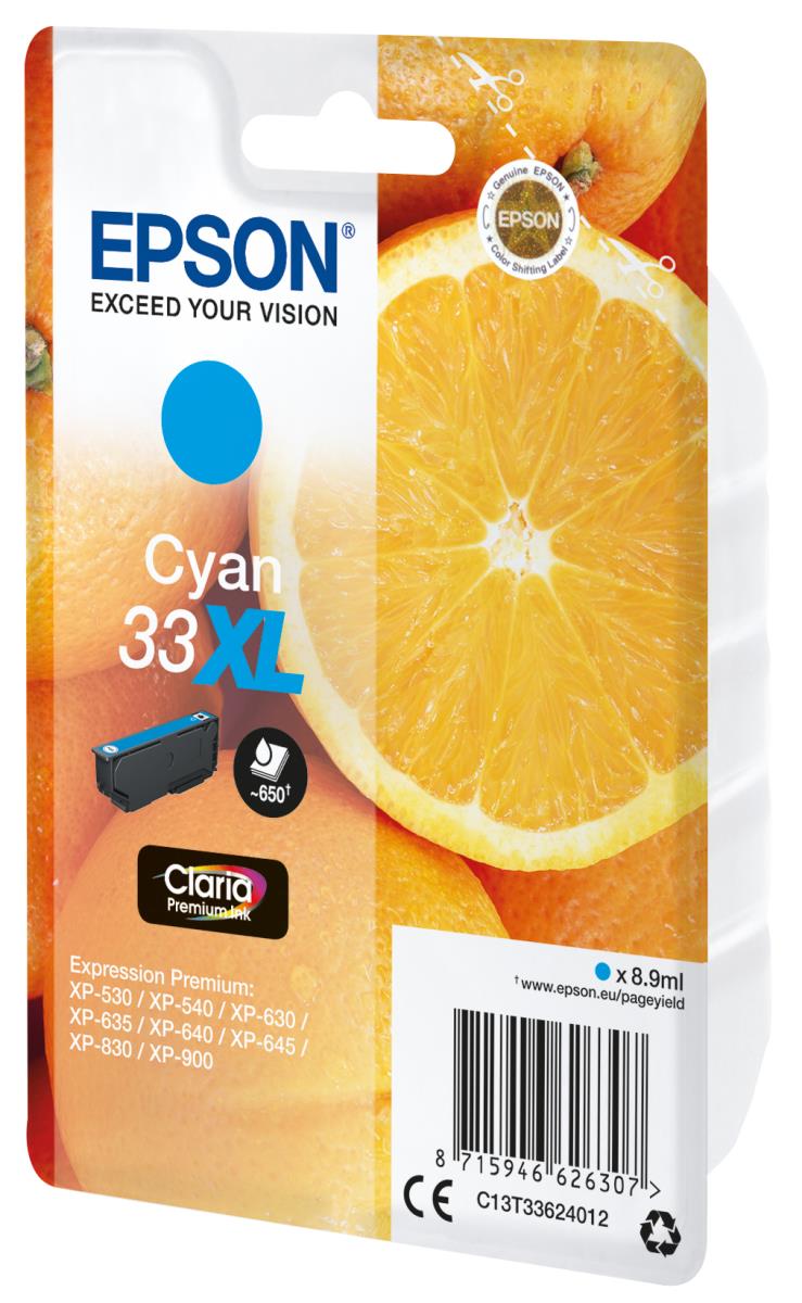 Ink Cartridge - 33xl Oranges - 8.9ml - Cyan Sec