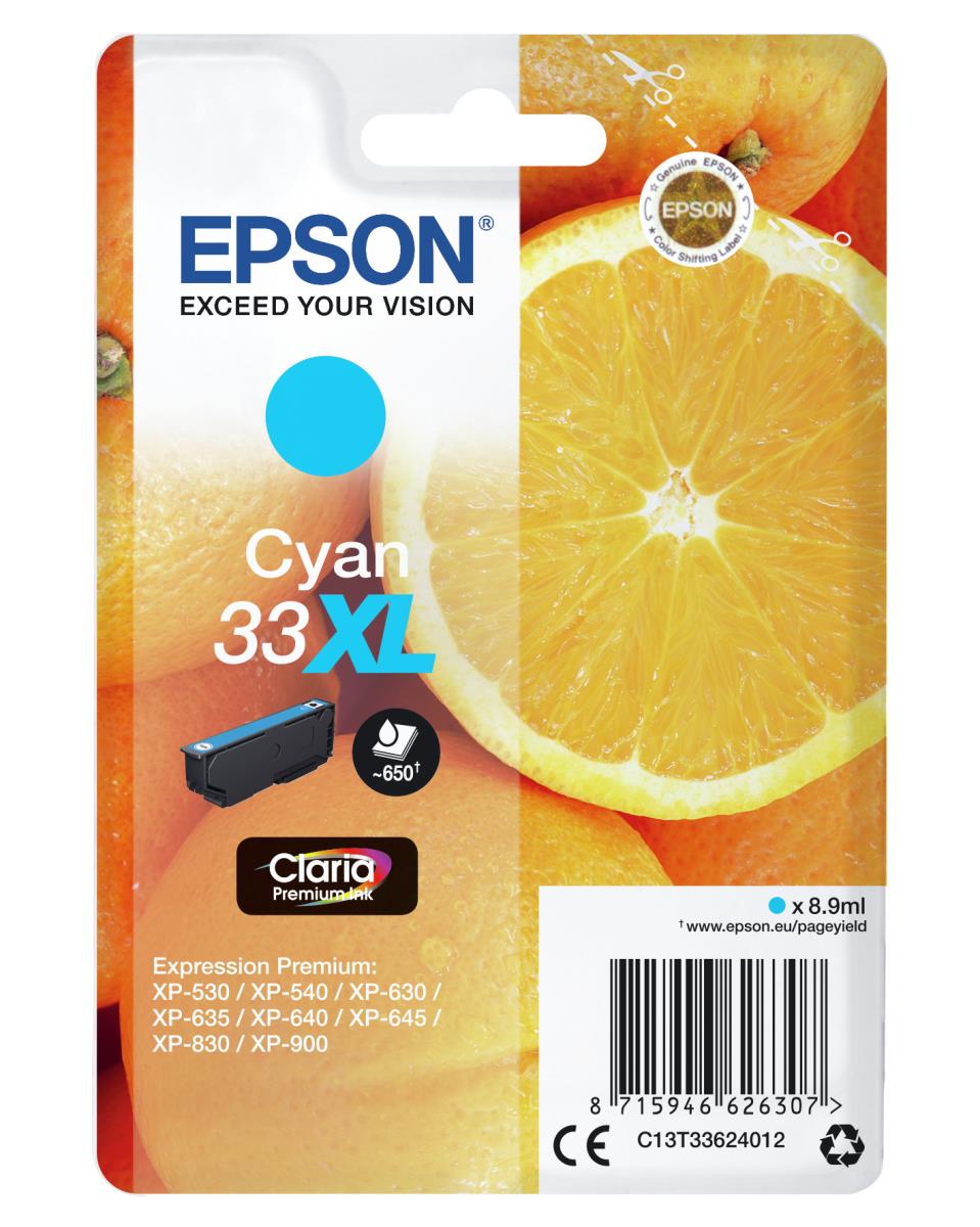 Ink Cartridge - 33xl Oranges - 8.9ml - Cyan Sec