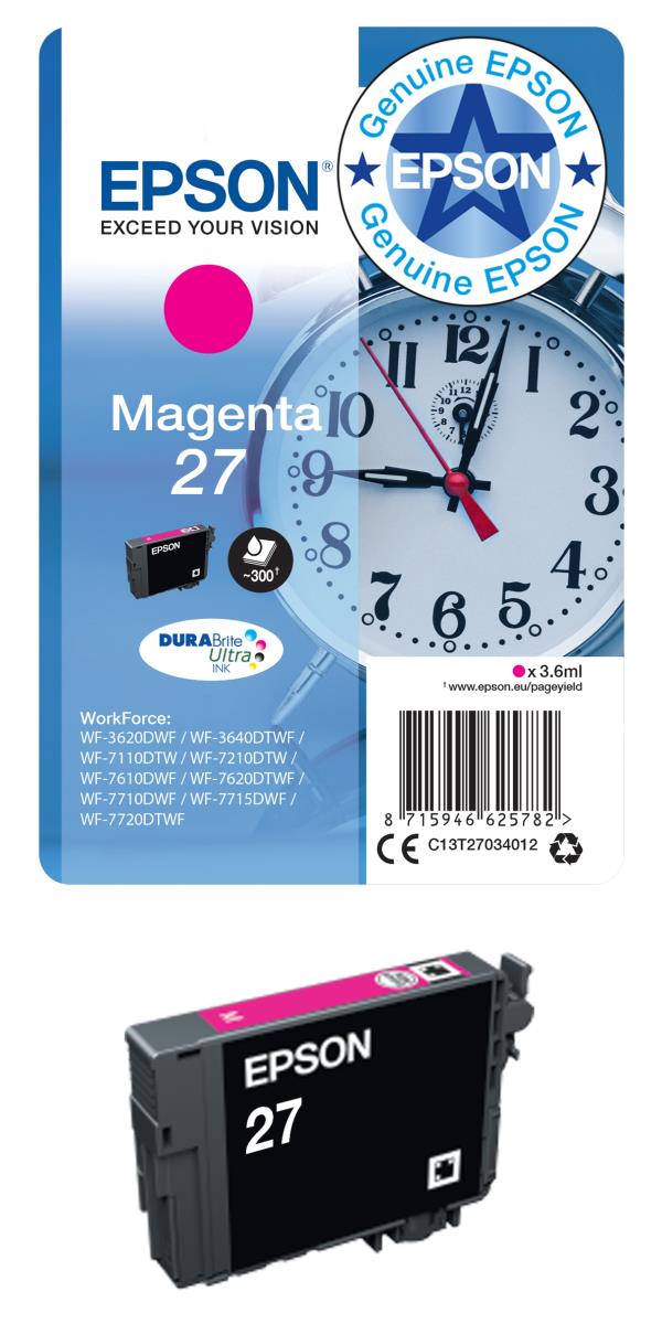 Ink Cartridge - 27xl Alarm Clock - 10.4ml - Magenta - Sec