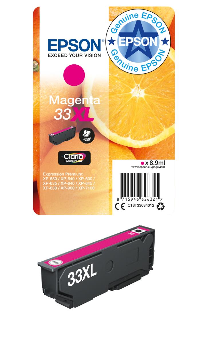 Ink Cartridge - 33xl Oranges - 8.9ml - Magenta