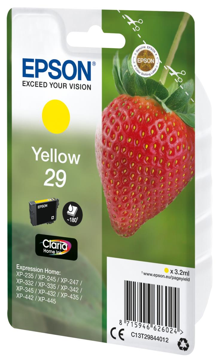 Ink Cartridge - 29 Strawberry - 3.2ml - Yellow Sec